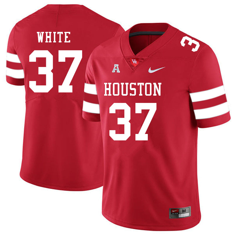 Men #37 William White Houston Cougars College Football Jerseys Sale-Red - Click Image to Close